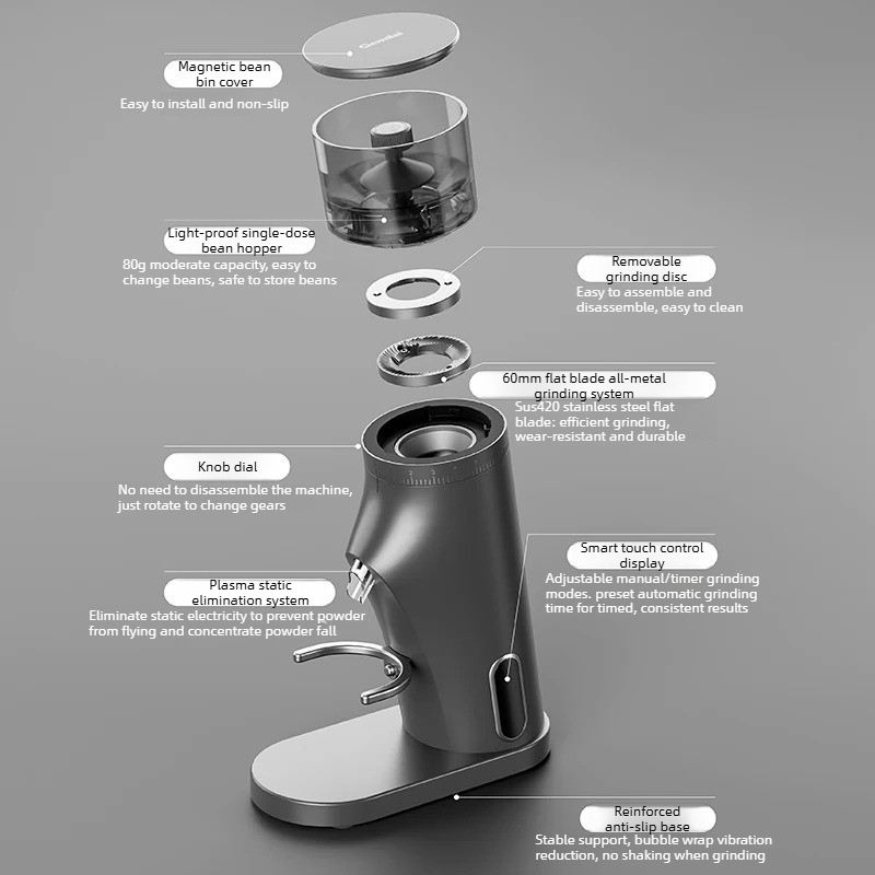 Gemilai 9010C 220V 150W Electr - Coffee Grinder Burr Flat recension och pris