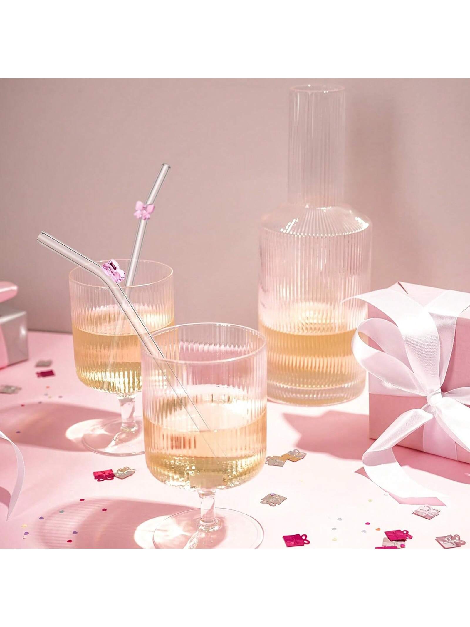 7PCS Reusable Bow Glass Straws - Espresso Shot Glass recension och pris