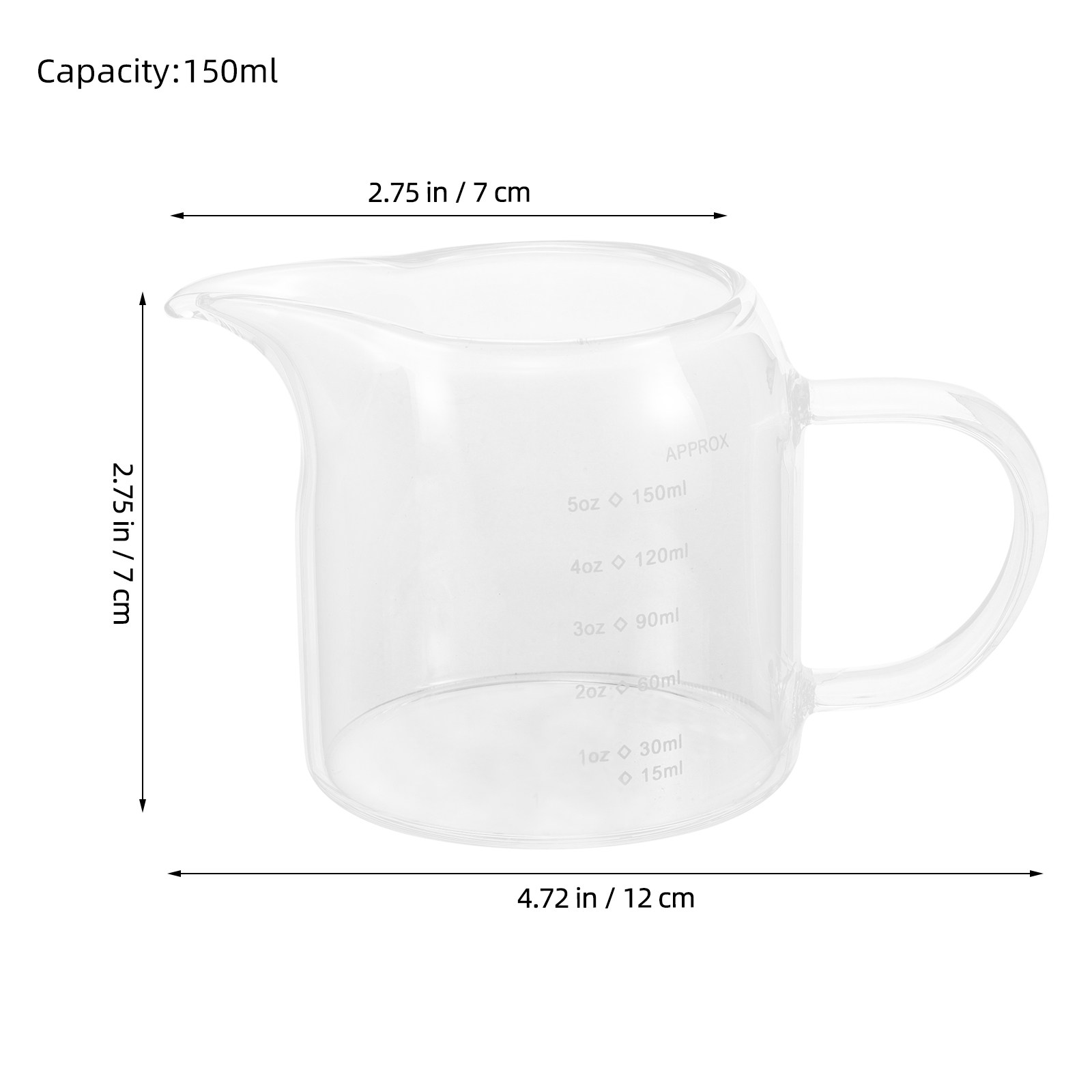 Glass Measuring Cup 150Ml 5Oz  - Espresso Shot Glass recension och pris